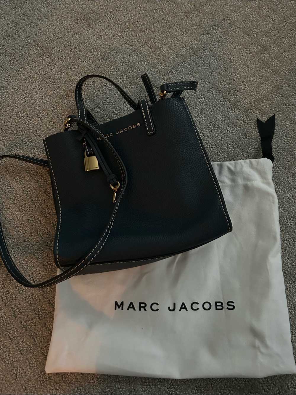 Marc Jacobs Navy Blue Leather Mini Tote